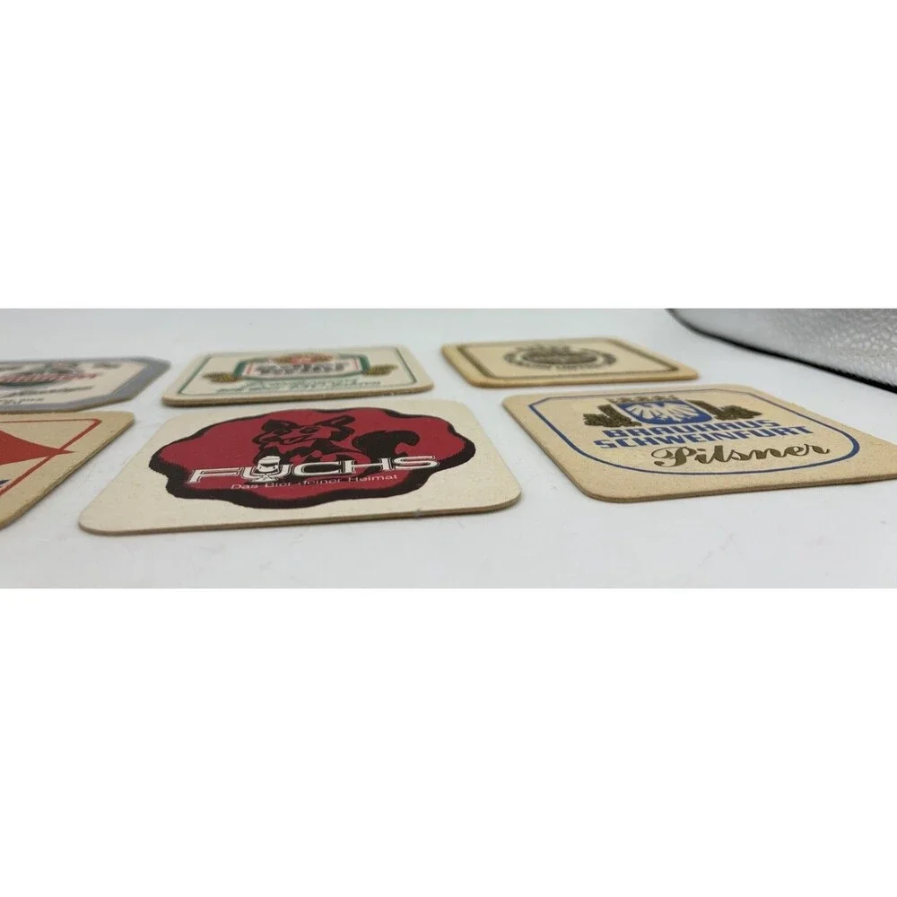 10 Vintage German Beer Coasters Binding Henninger Dortmunder Fuchs Breweriana